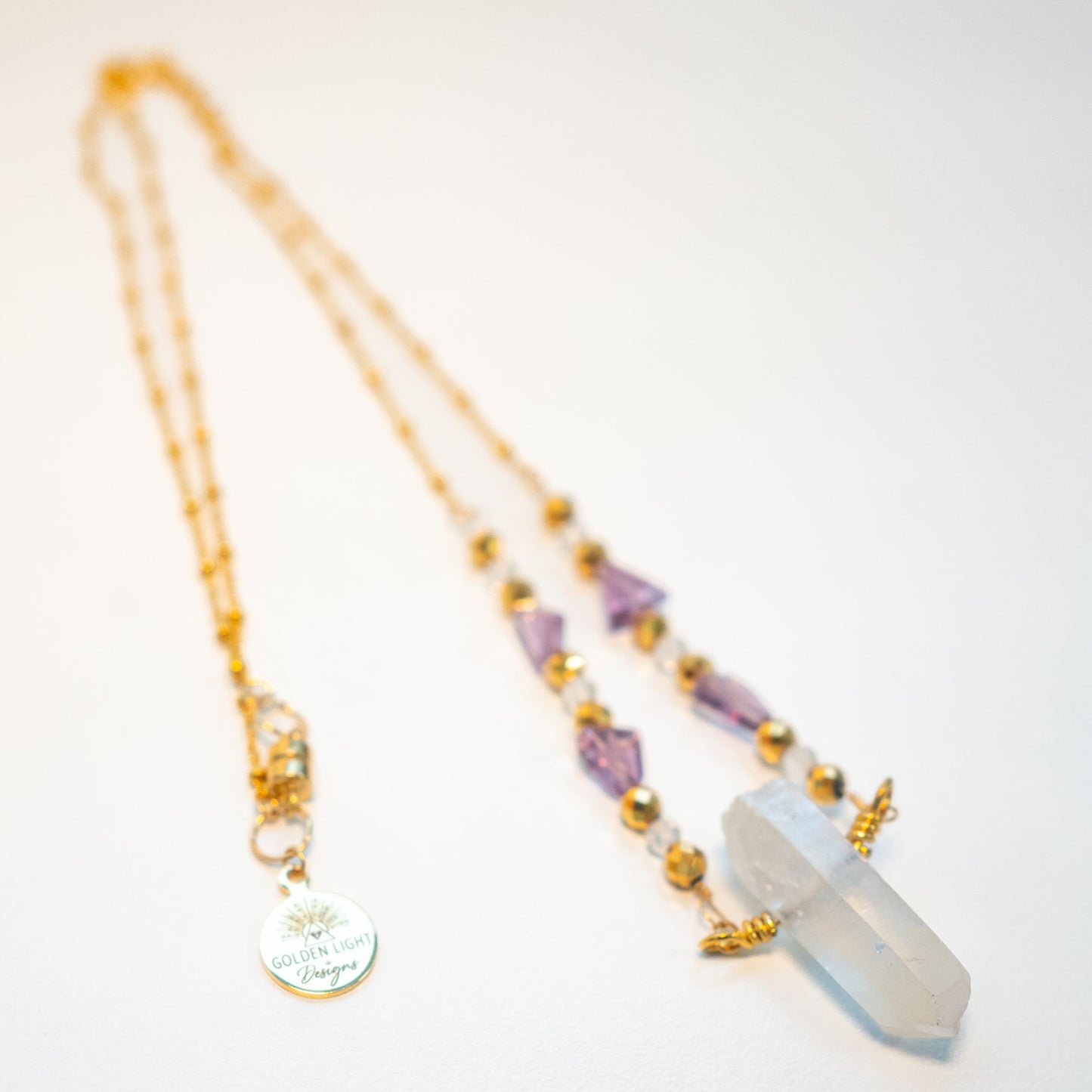 DIVINE LOVE Crystal Necklace (Angel Aura Quartz)